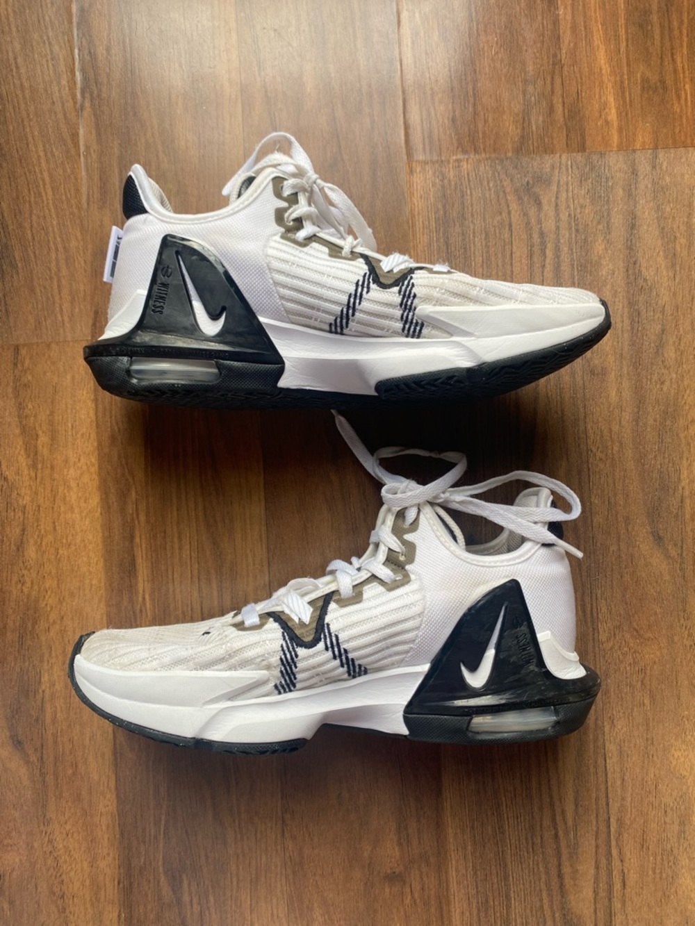 Nike White and Black Athletic Basketball Shoes